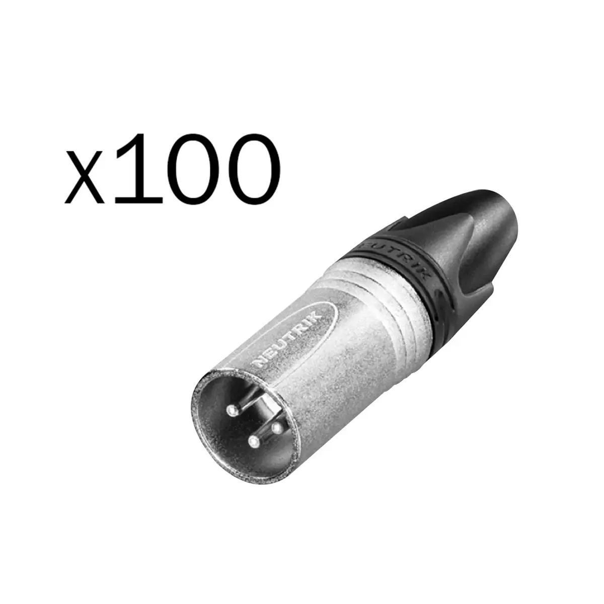 XLR 3-Pin Male Plug Pack of 100 (NC3MXX-D) - CONN11B