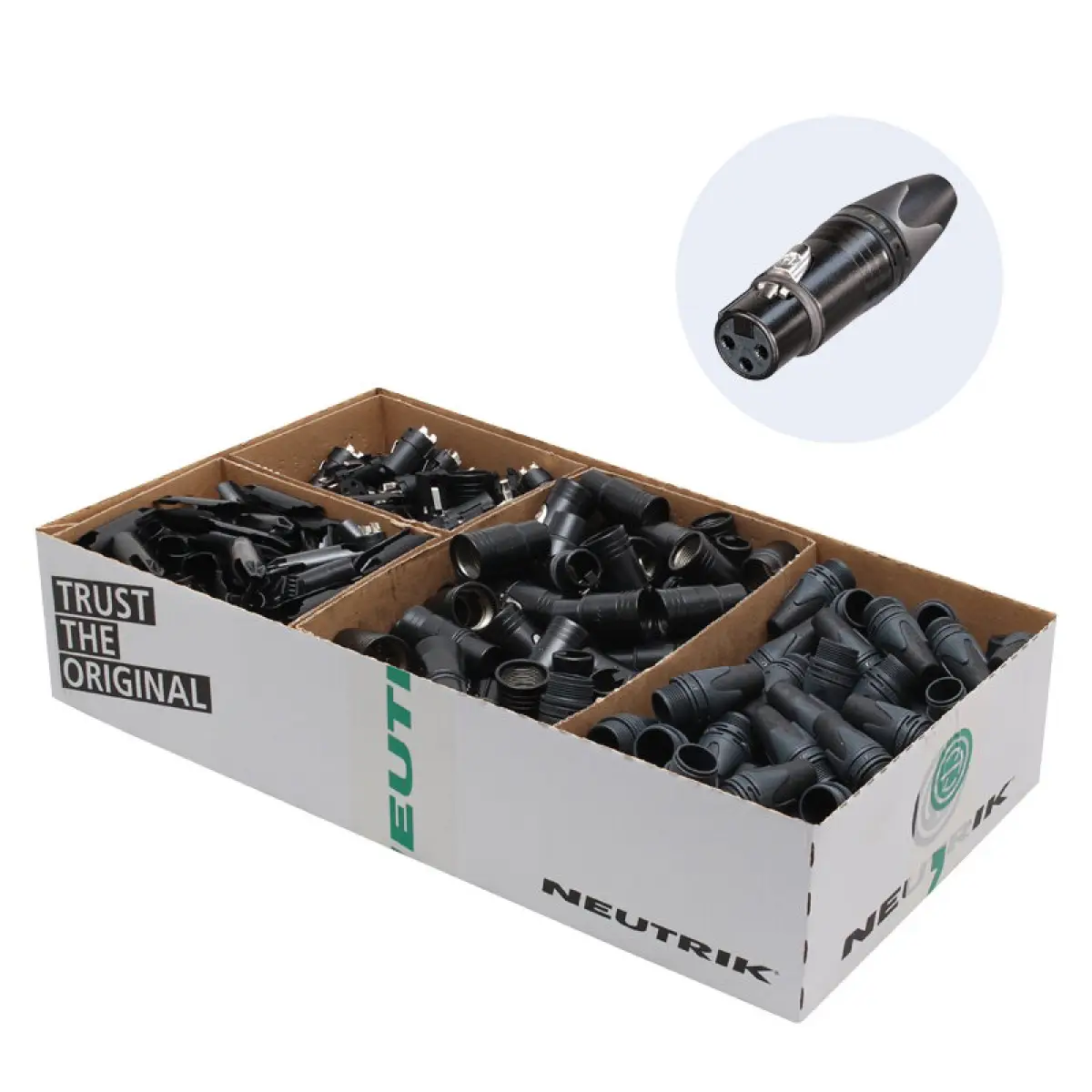 XLR 3-Pin Female Socket Black NC3FXX-BAG-D (Pack of 100) - CONN121B