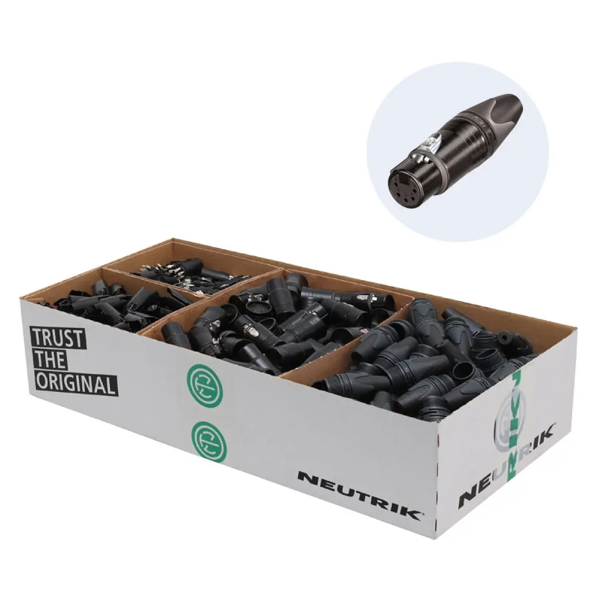 XLR 5-Pin Female Socket Black NC5FXX-BAG-D (Pack of 100) - CONN123B