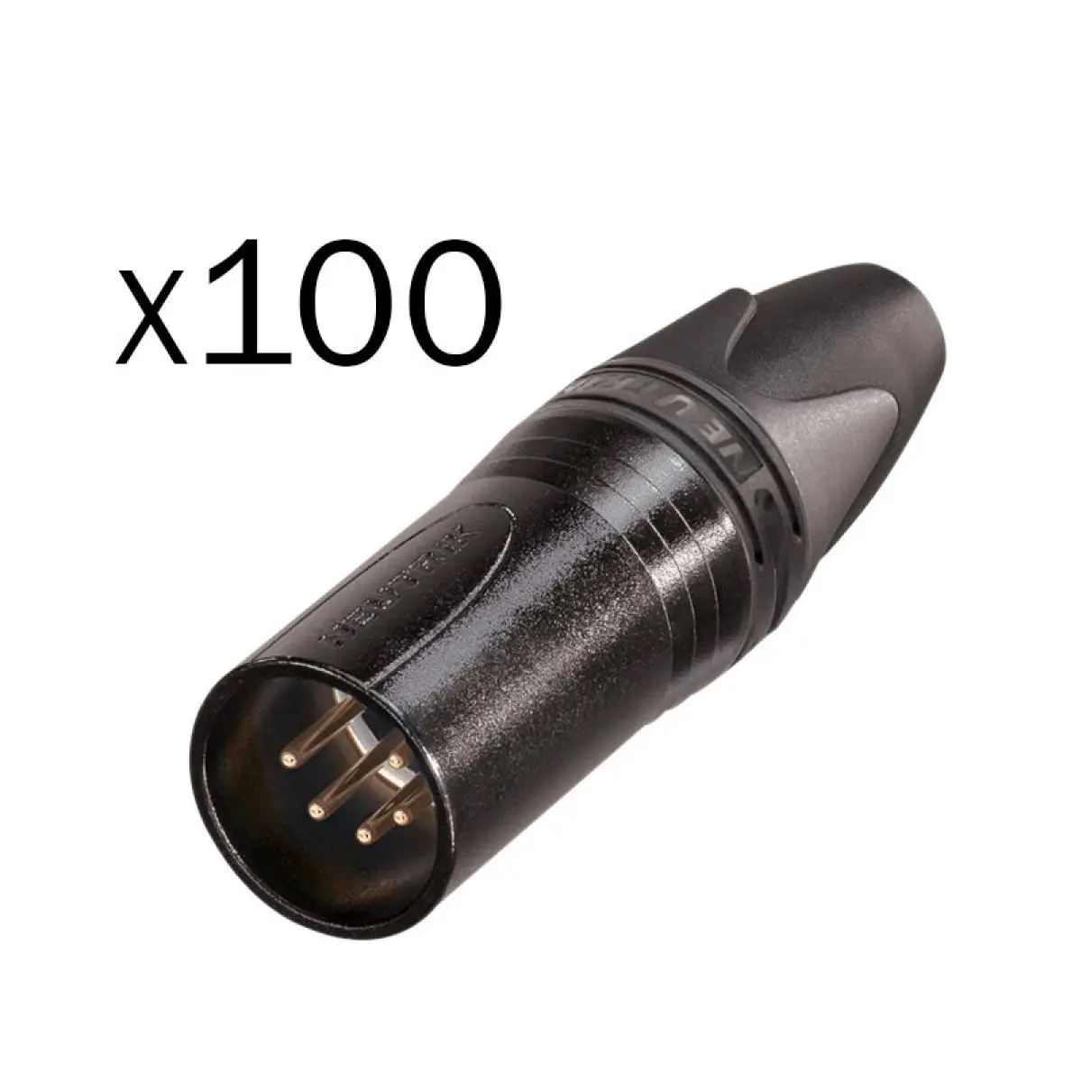 XLR 5-Pin Male Plug Black NC5MXX-BAG-D (Pack of 100) - CONN124B