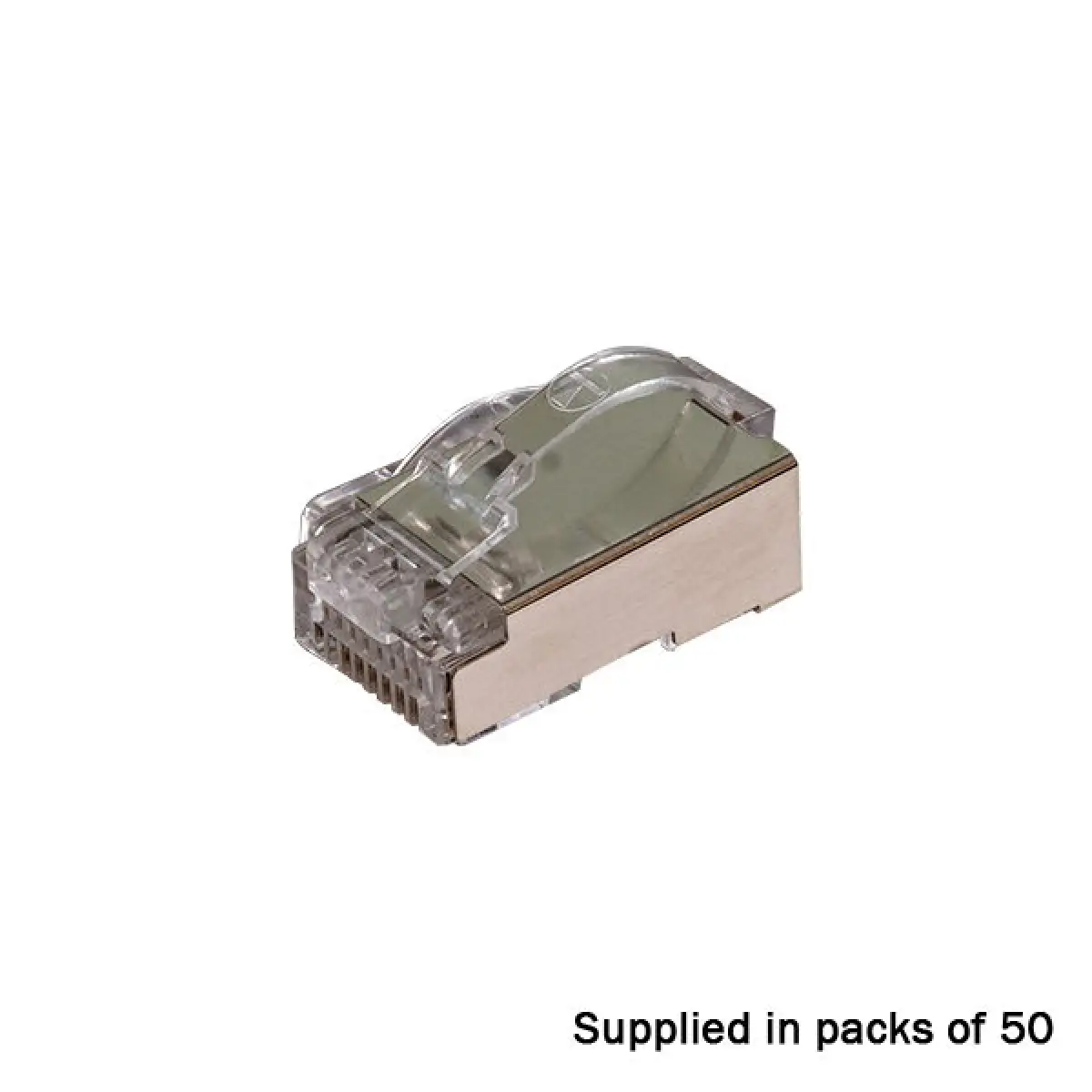 RJ45 Crimp plugs CAT5E Shielded Arc-latch Pack of 50 - CONN1303