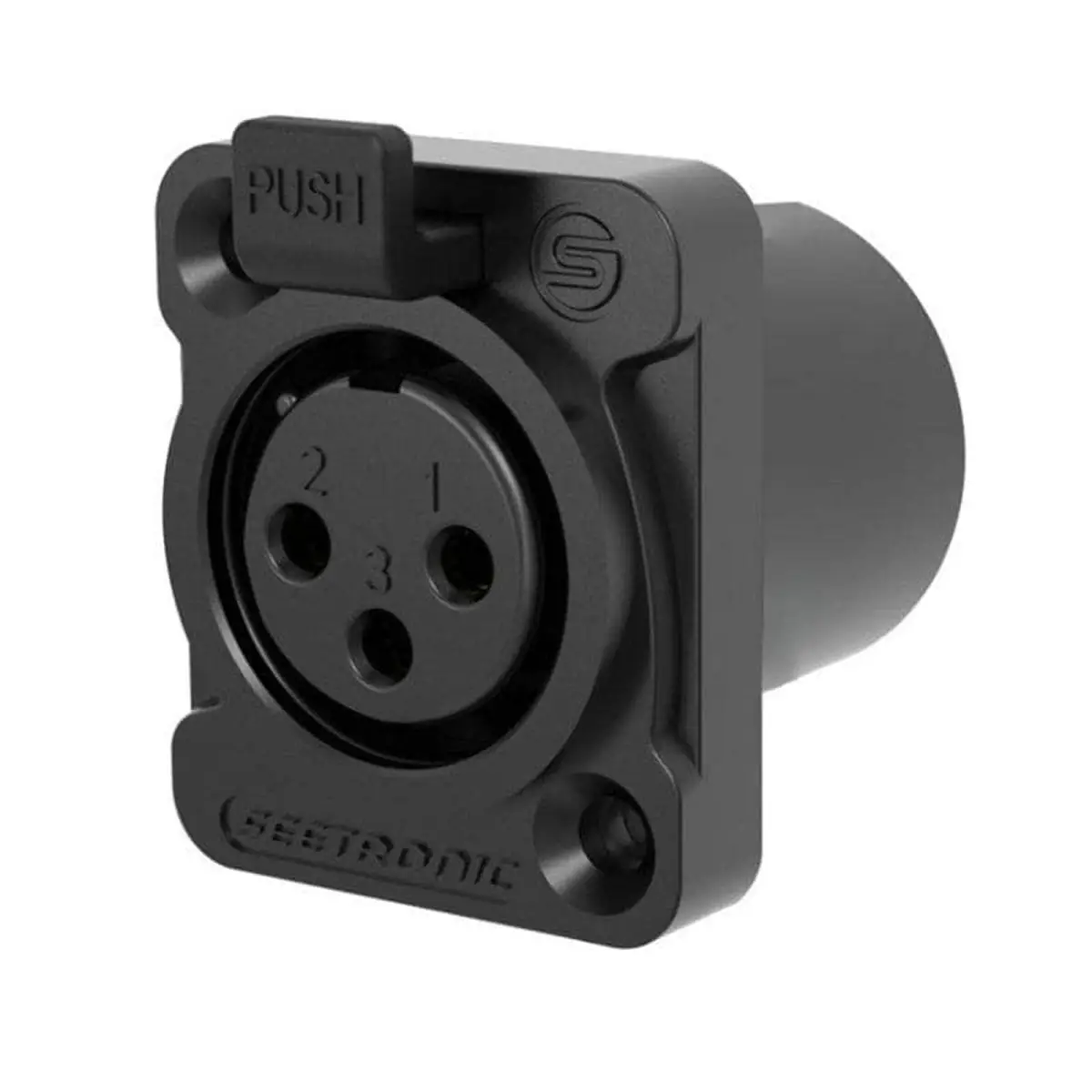 XLR IP67 3-Pin Chassis Female Black K3F2C-W-B-67 - CONN1415
