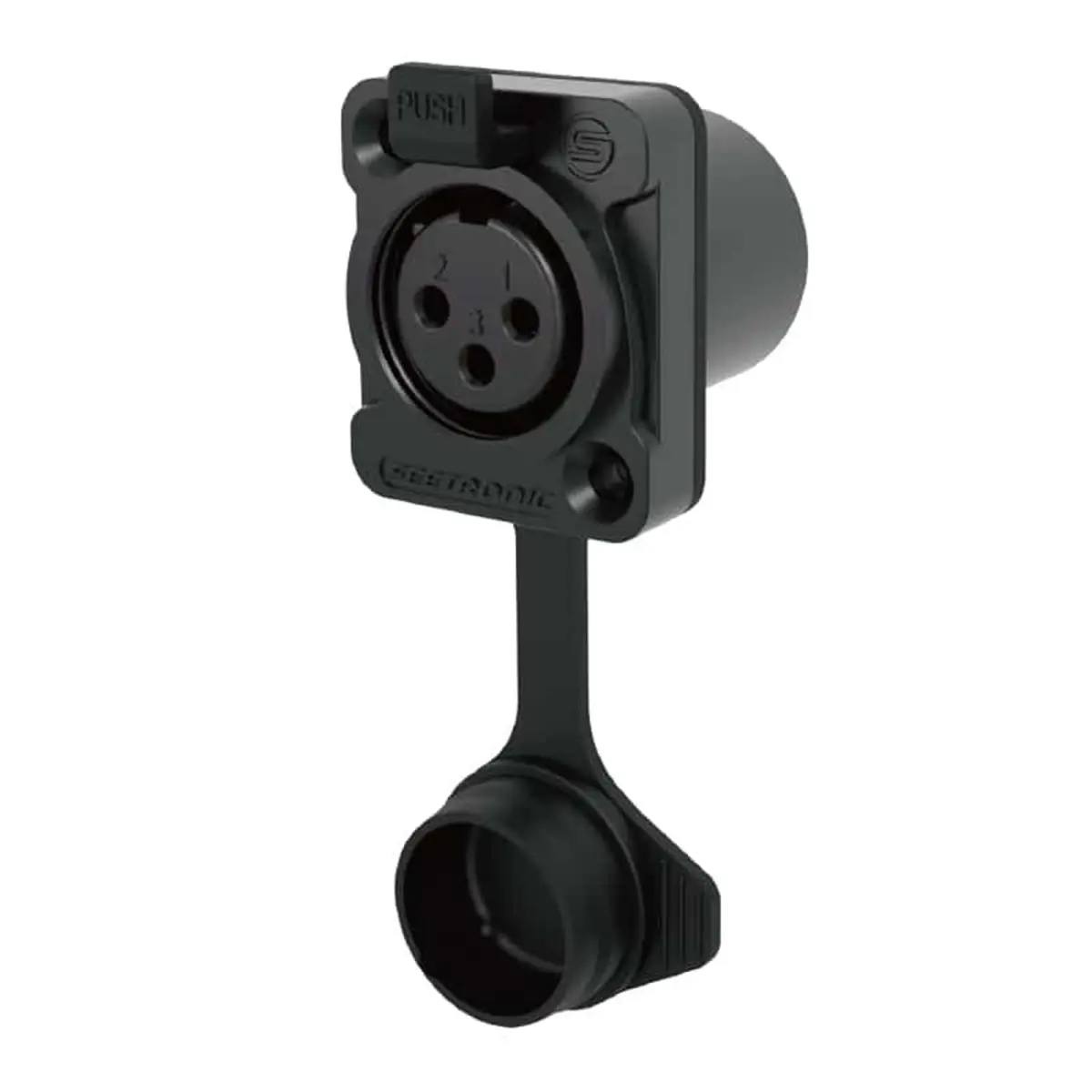 XLR IP65 3-Pin Chassis Female Black K3F2CWB - CONN1422
