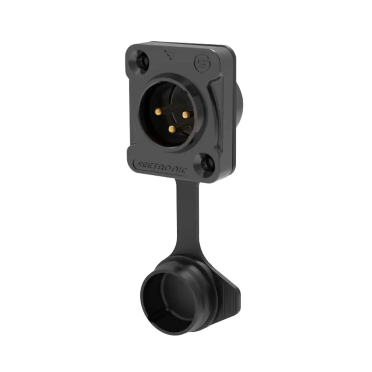 XLR IP65 3-Pin Chassis Male Black J3F2CWB - CONN1423