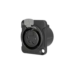 XLR 4-Pin Chassis Socket Black (MK4F2C-B) - CONN1490