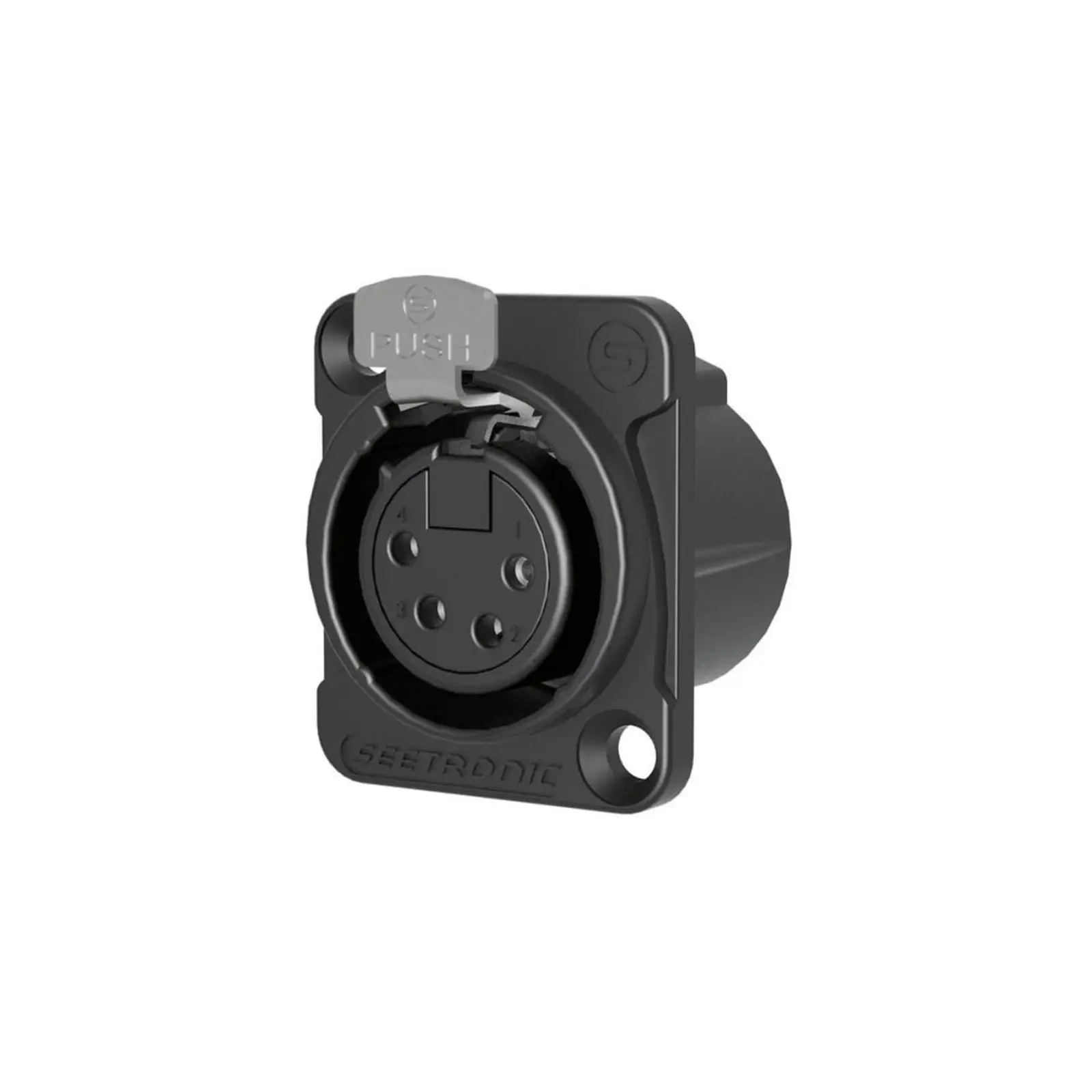 XLR 4-Pin Chassis Socket Black (MK4F2C-B) - CONN1490