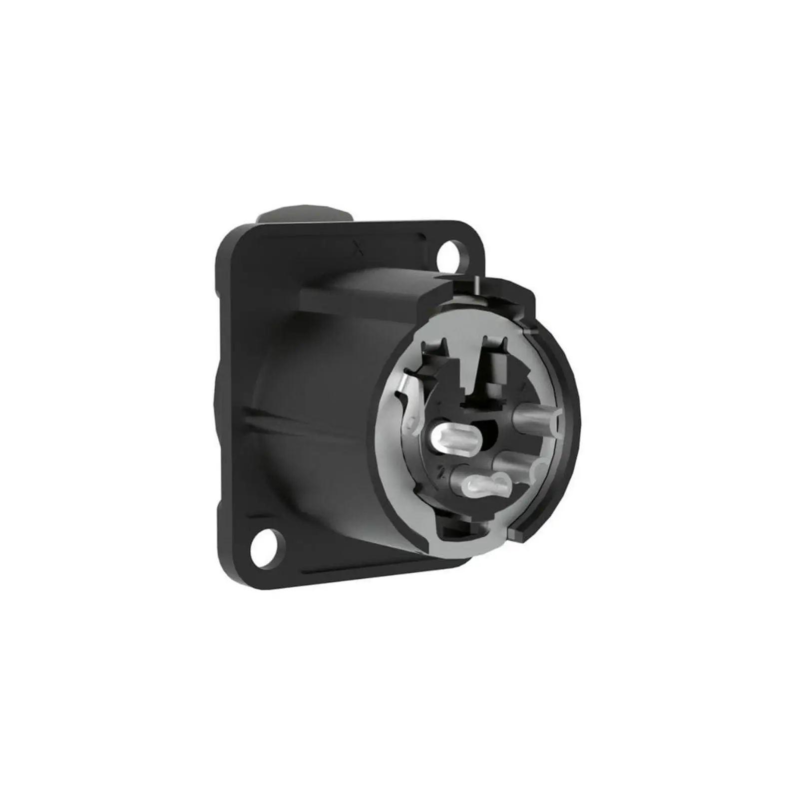 XLR 4-Pin Chassis Socket Black (MK4F2C-B) - Image 2