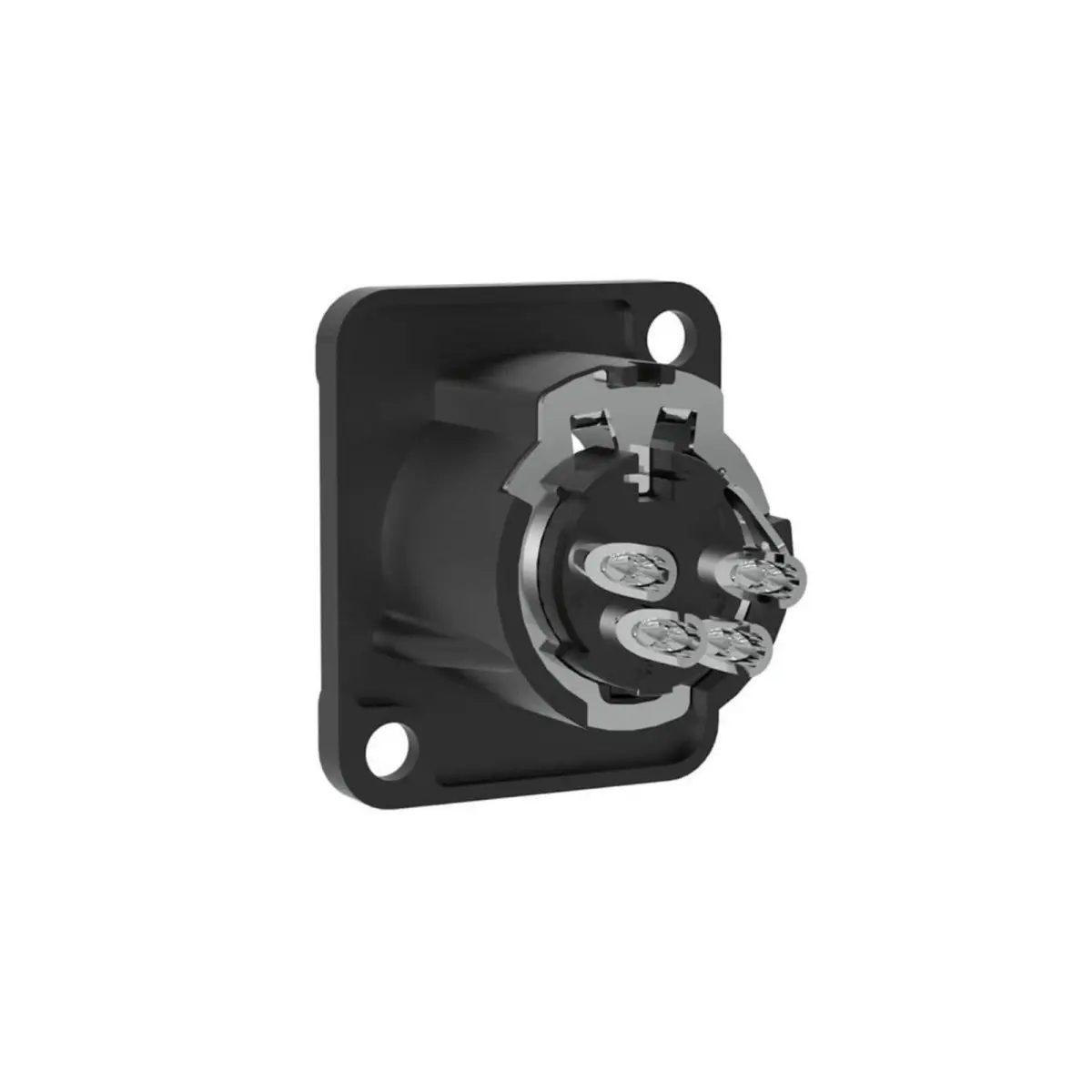 XLR 4-Pin Chassis Plug Black (MJ4F2C-B) - CONN1491