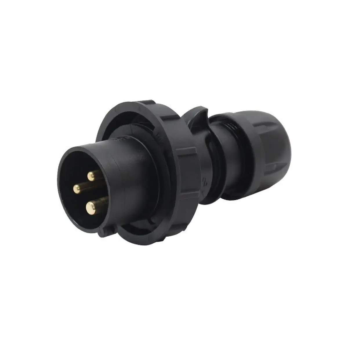 16A 230V IP67 2P+E Black Plug (0132-6X) - CONN152