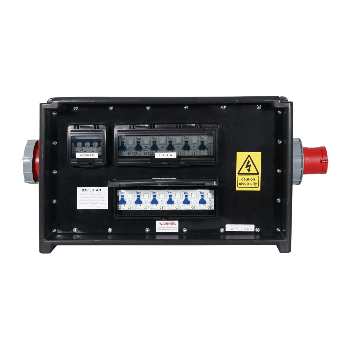 MERZ Distribution Box 63A 3PH In/Thru to 32A/16A RCBO - CONN159