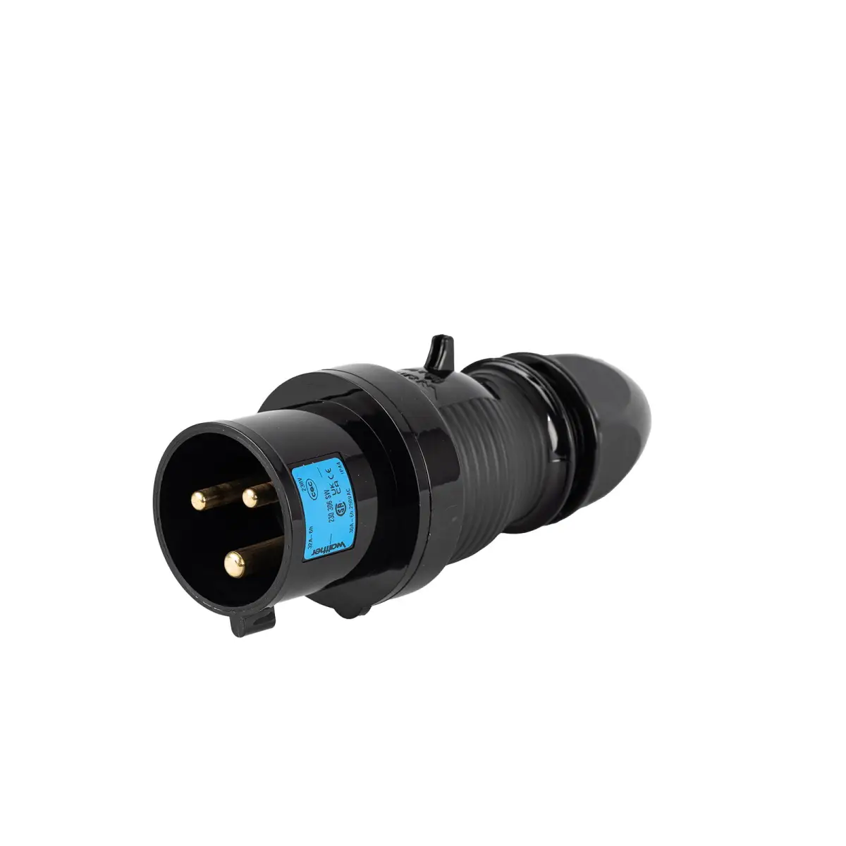 32A 230V 2P+E Black Plug 230306SW - CONN1702