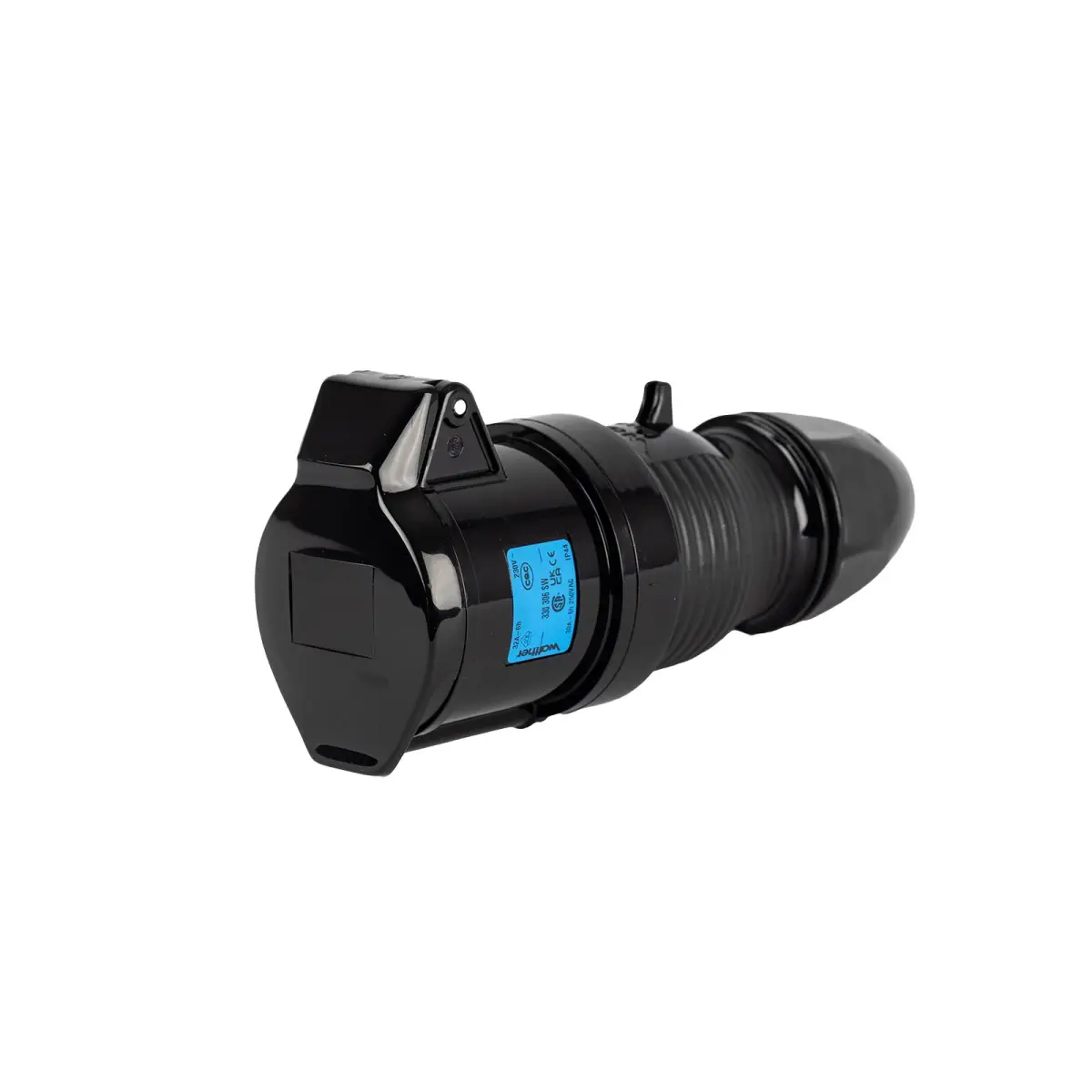 32A 230V 2P+E Black Plug 330306SW - CONN1703