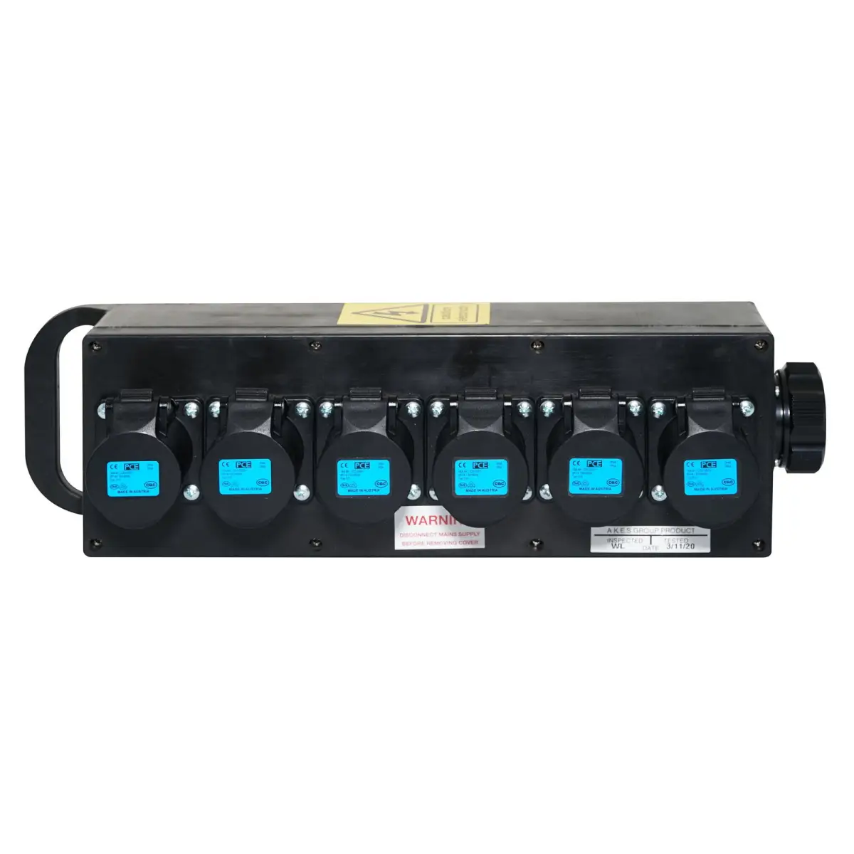 Socapex Breakout Box 19-Pin to 6 x 16A Sockets - CONN180