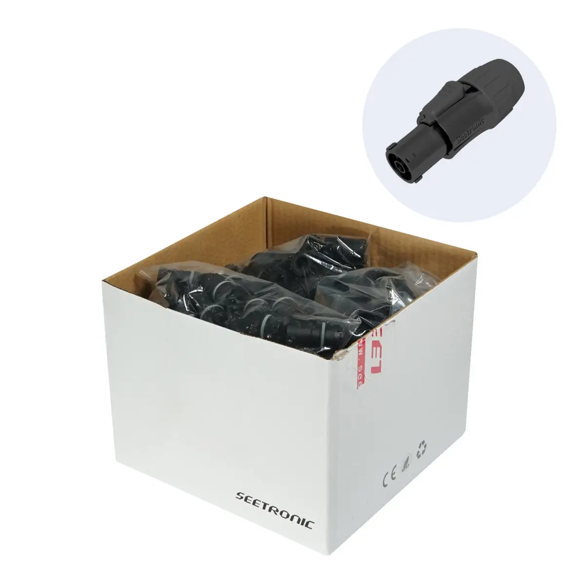 PowerTwist TR1 IP65 Female Black Pack of 250 SAC3FX-BKB-BP - CONN2002B