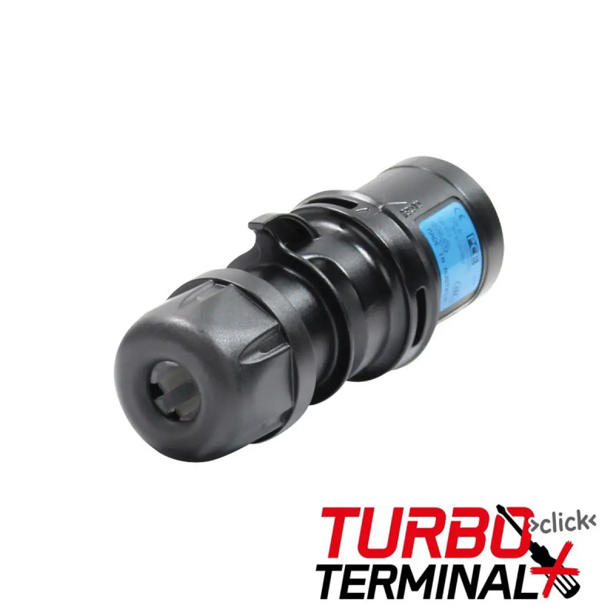 16A 230V 2P+E Black Plug (013-6TTx) - CONN242