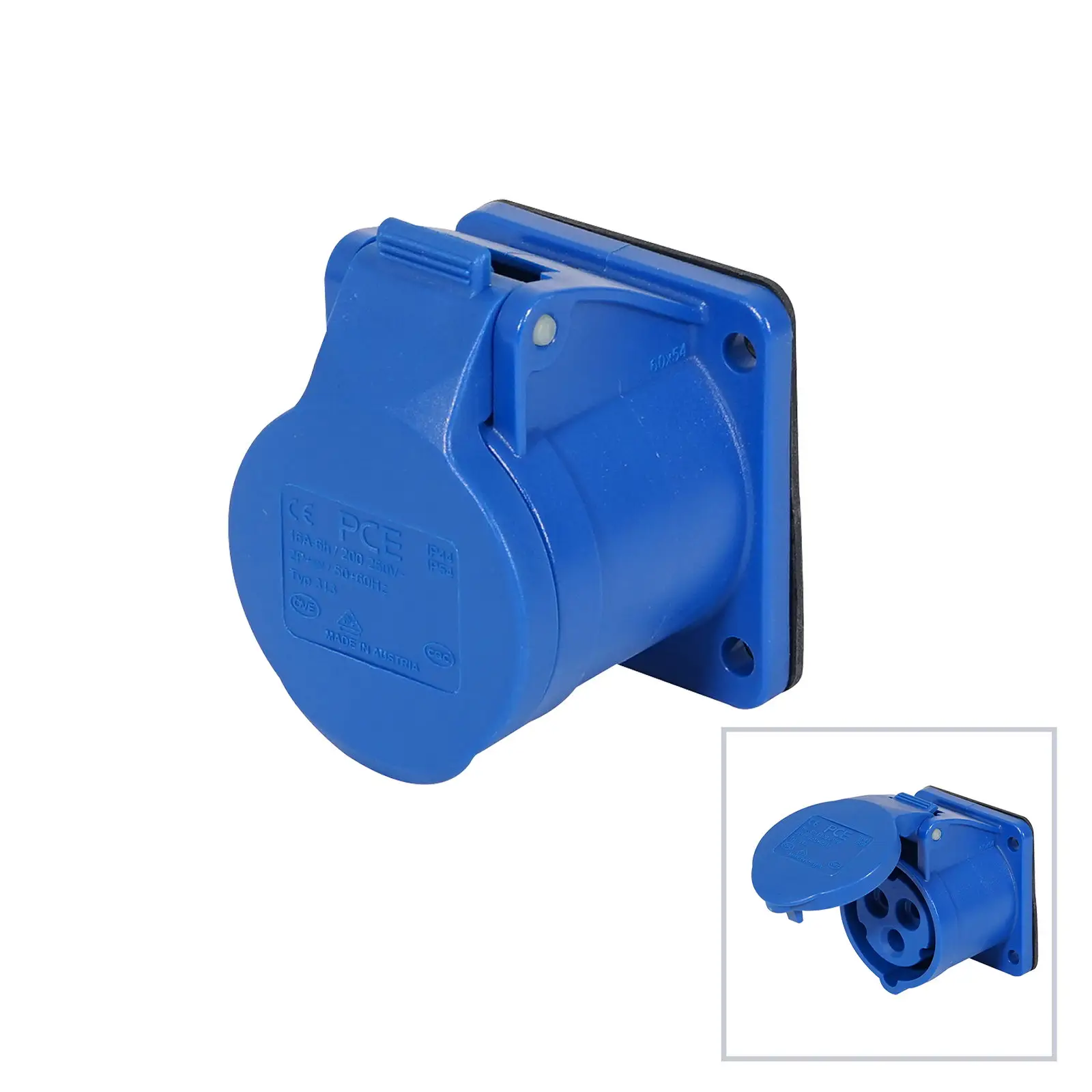 16A 230V 2P+E Panel Socket (313-6f9) - CONN244
