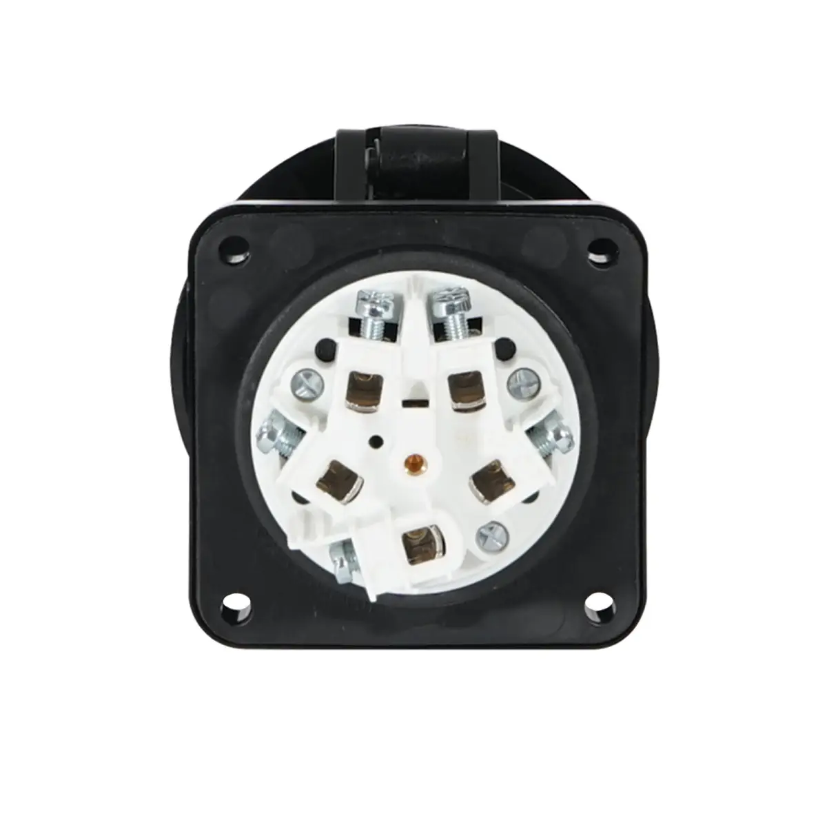 63A 415V 3P+N+E Panel Socket Black (3355-6xs) - CONN247
