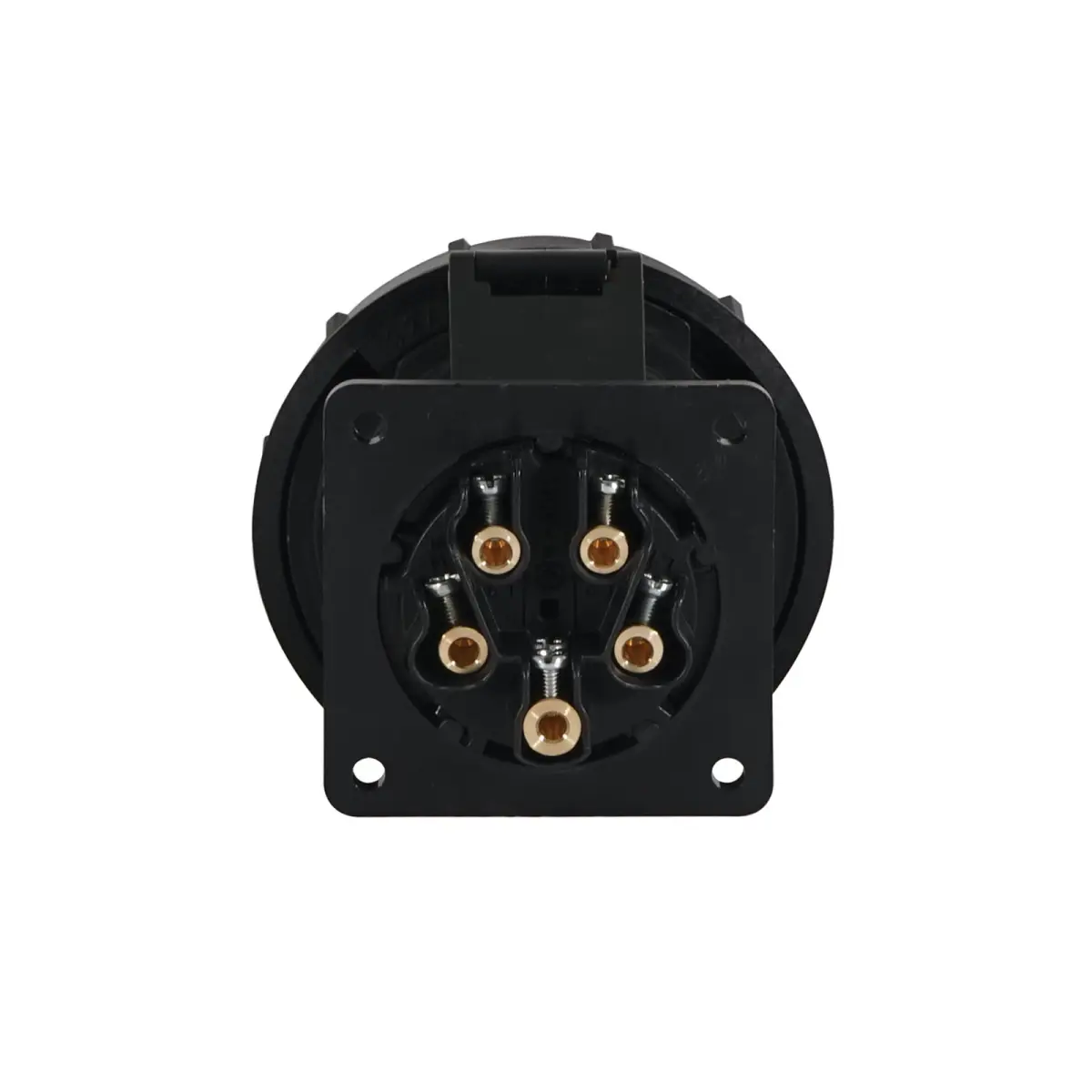 32A 415V 3P+N+E Panel Socket Black (3252-6x) - CONN249