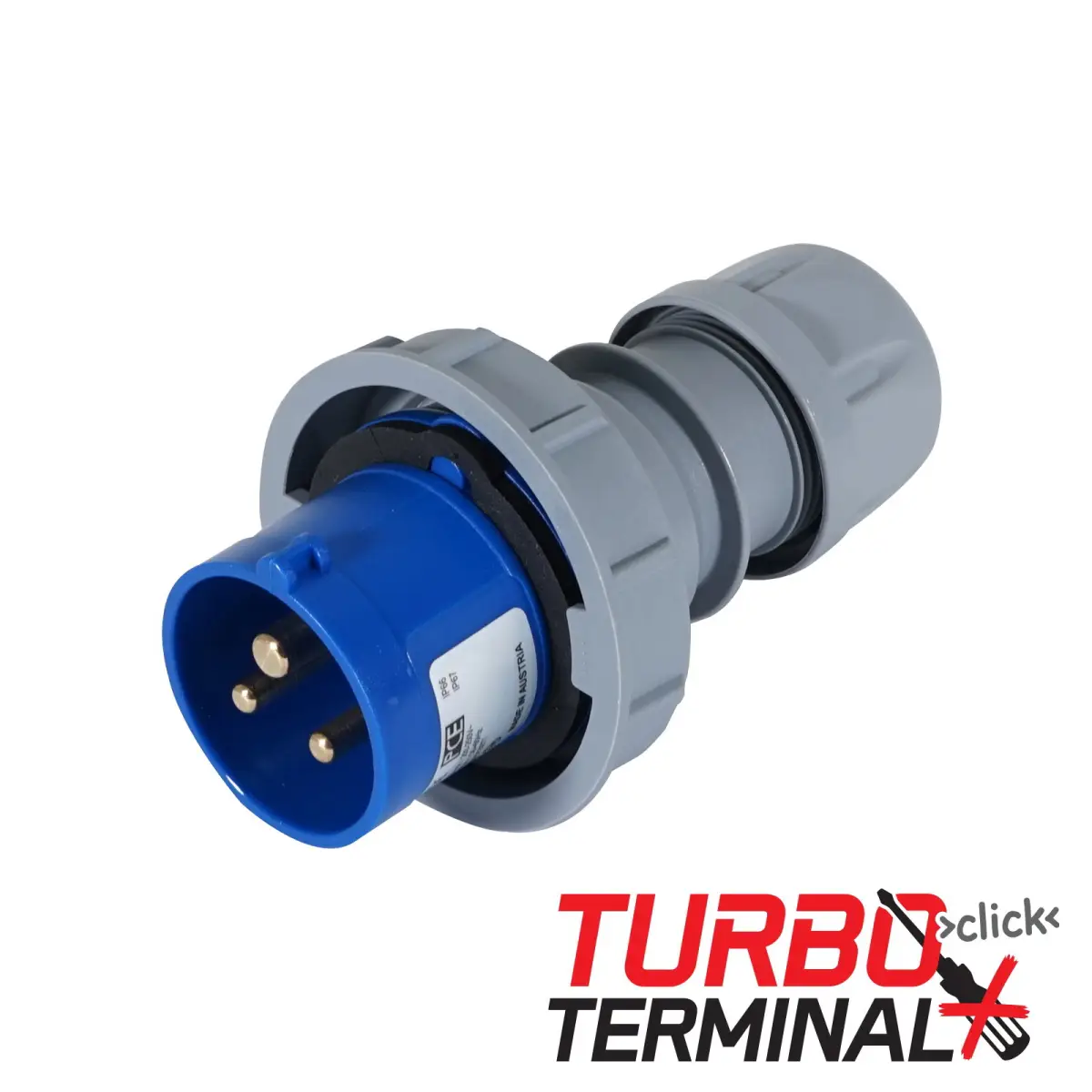 16A 230V 2P+E IP67 Plug Grey (0132-6tt) - CONN280