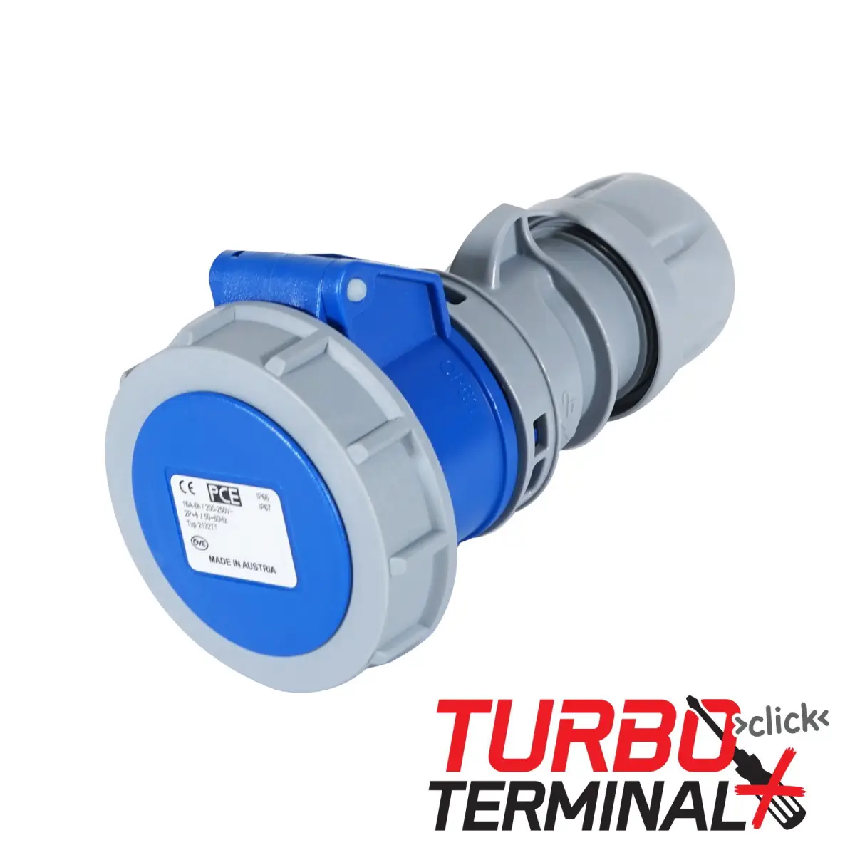 16A 230V 2P+E IP67 Socket Grey (2132-6tt) - CONN281