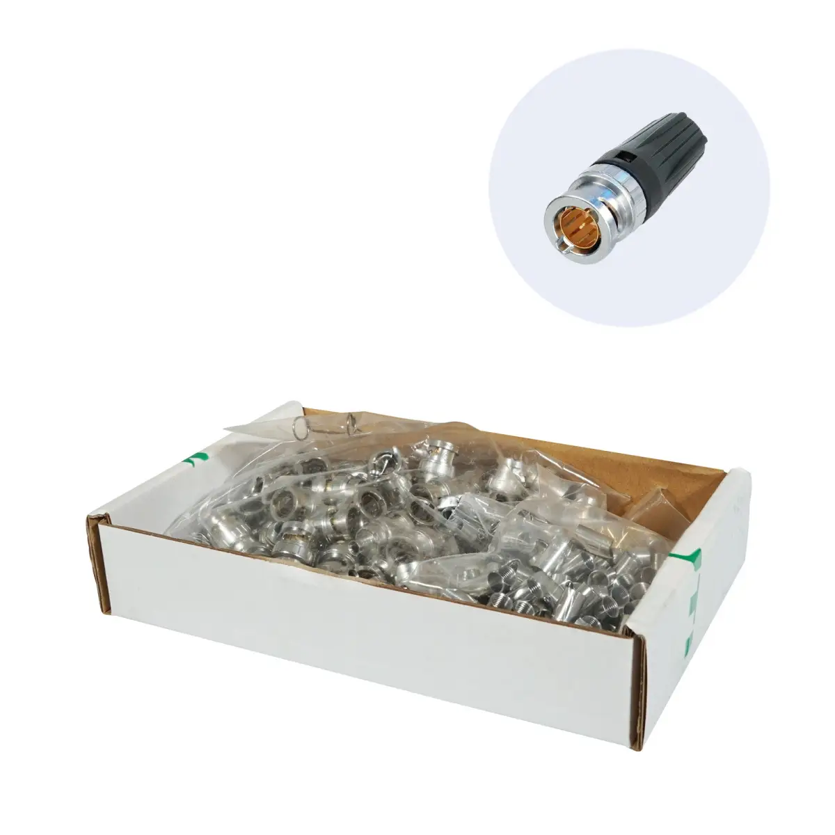 BNC Connector rearTWIST Pack of 100 (NBNC75BLP7-D) - CONN300B