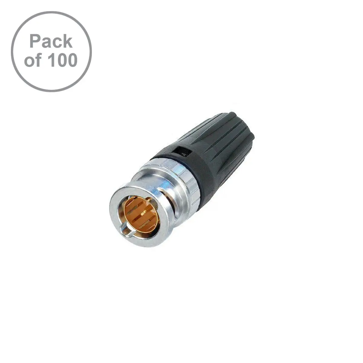 BNC Connector rearTWIST Pack of 100 (NBNC75BLP9-D) - CONN302B