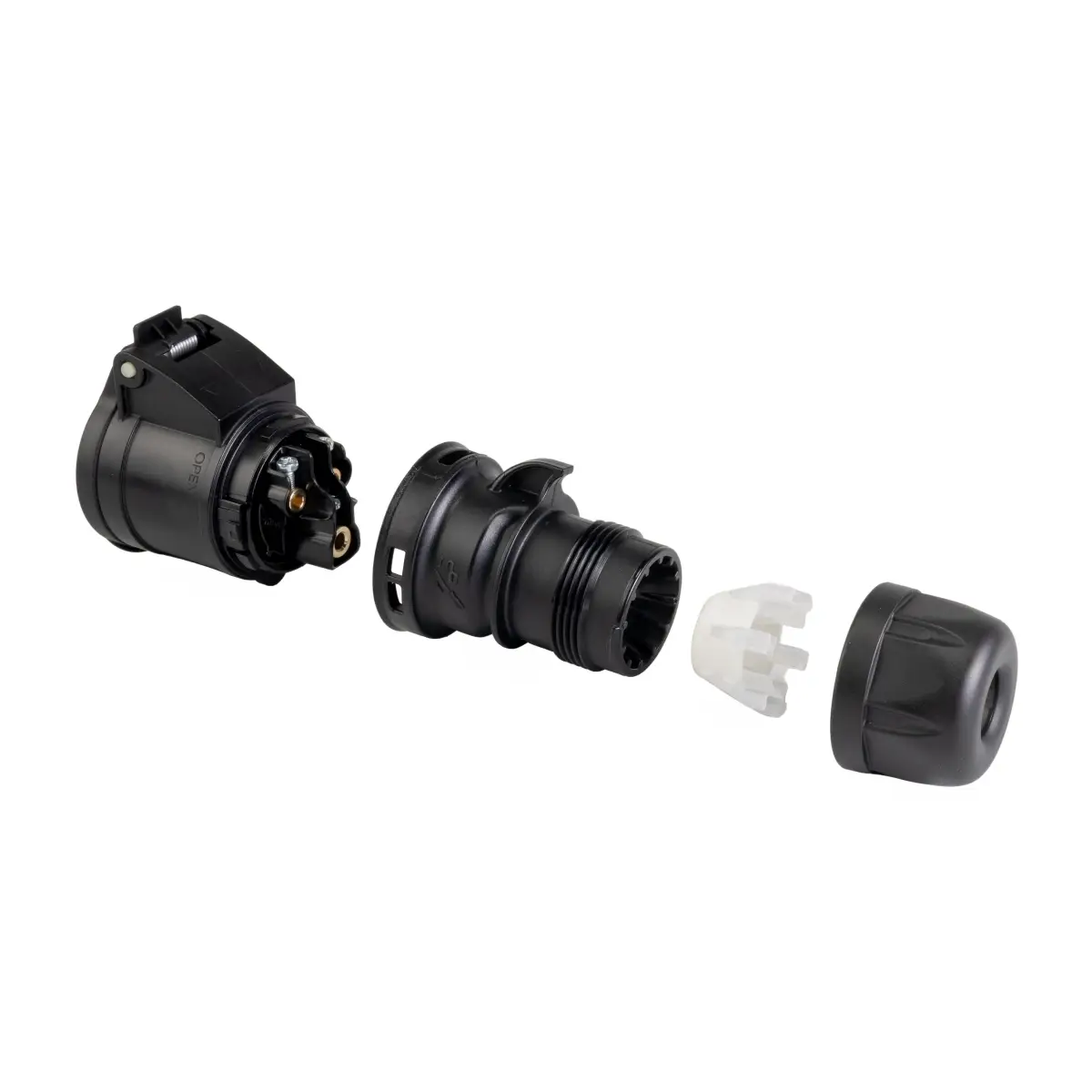 16A 230V 2P+E Black Socket (213-6X) - CONN33