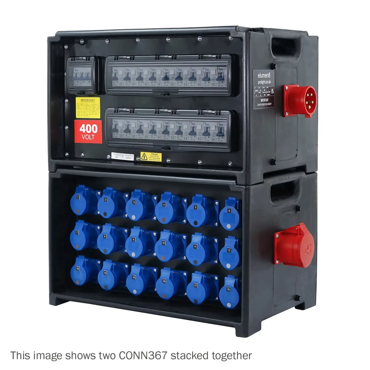 MERZ Distribution Box 32A 3PH In/Thru to 16A RCBO - CONN367