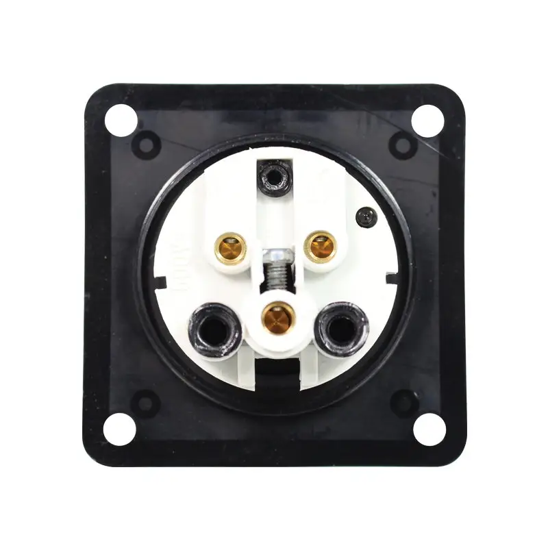 16A 230V 2P+E Black Panel Socket (313-6X) - Image 3