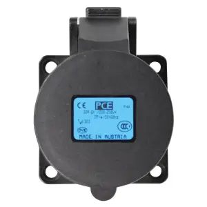 32A 230V 2P+E Black Panel Socket (323-6X) - CONN41