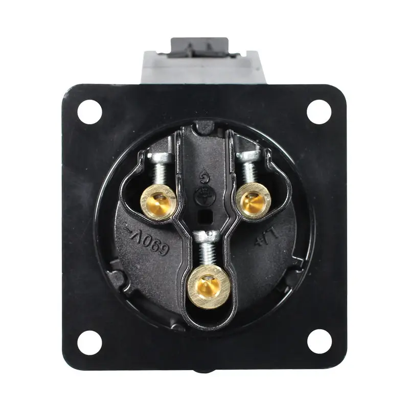 32A 230V 2P+E Black Panel Socket (323-6X) - Image 3