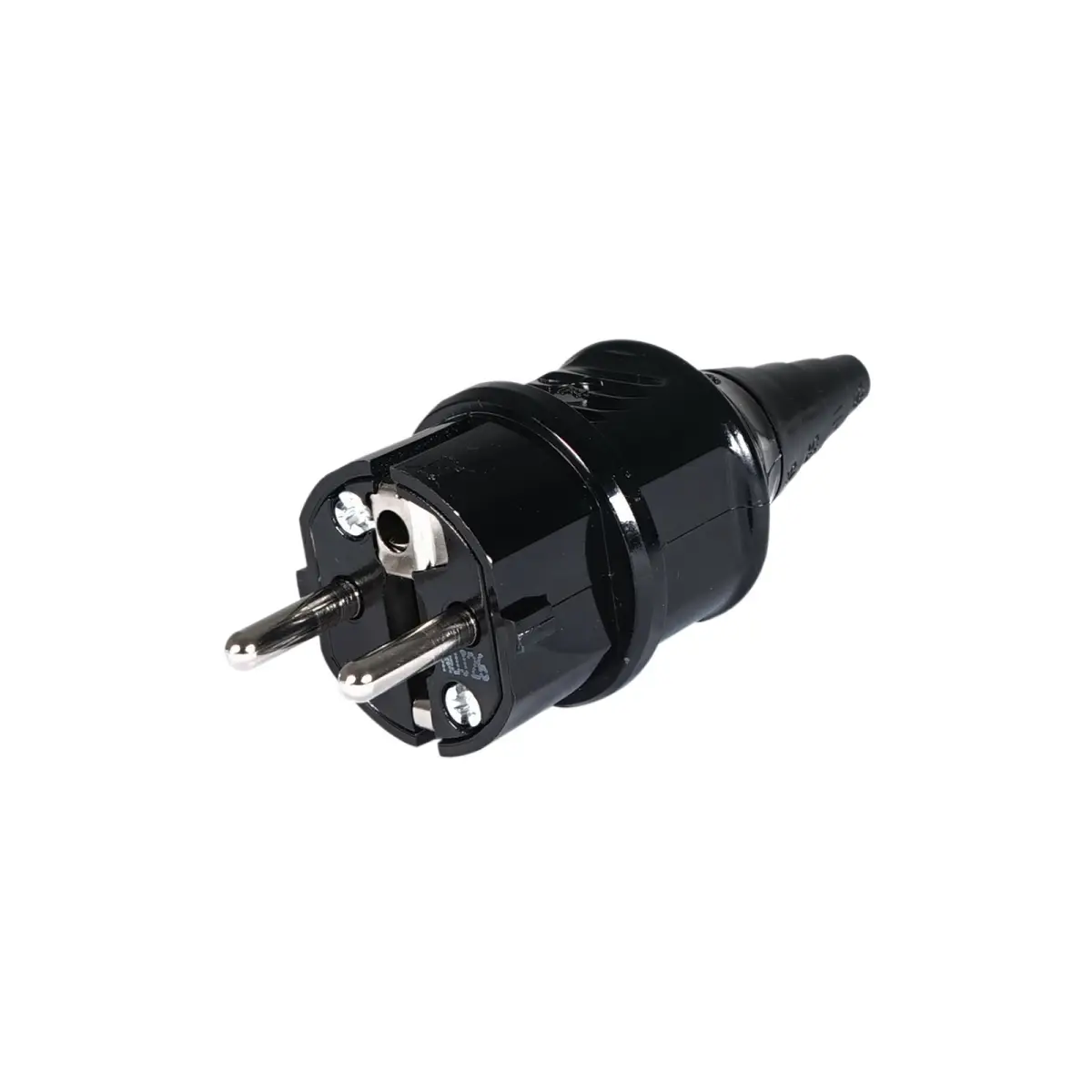 16A 230V 2P+E IP44 Black Schuko Plug (10754) - CONN472