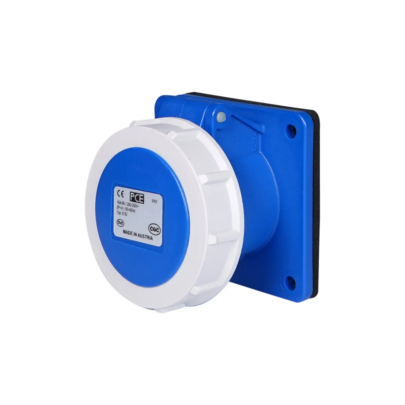 16A 230V 2P+E IP67 Panel Mount Socket (3132-6) - Image 2