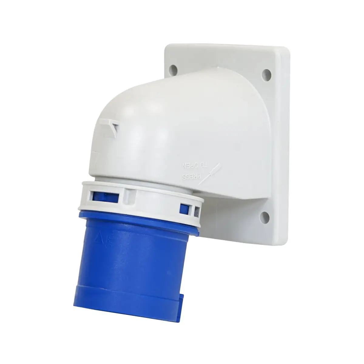 16A 230V 2P+E Flanged Angled Inlet (77713-6) - CONN498