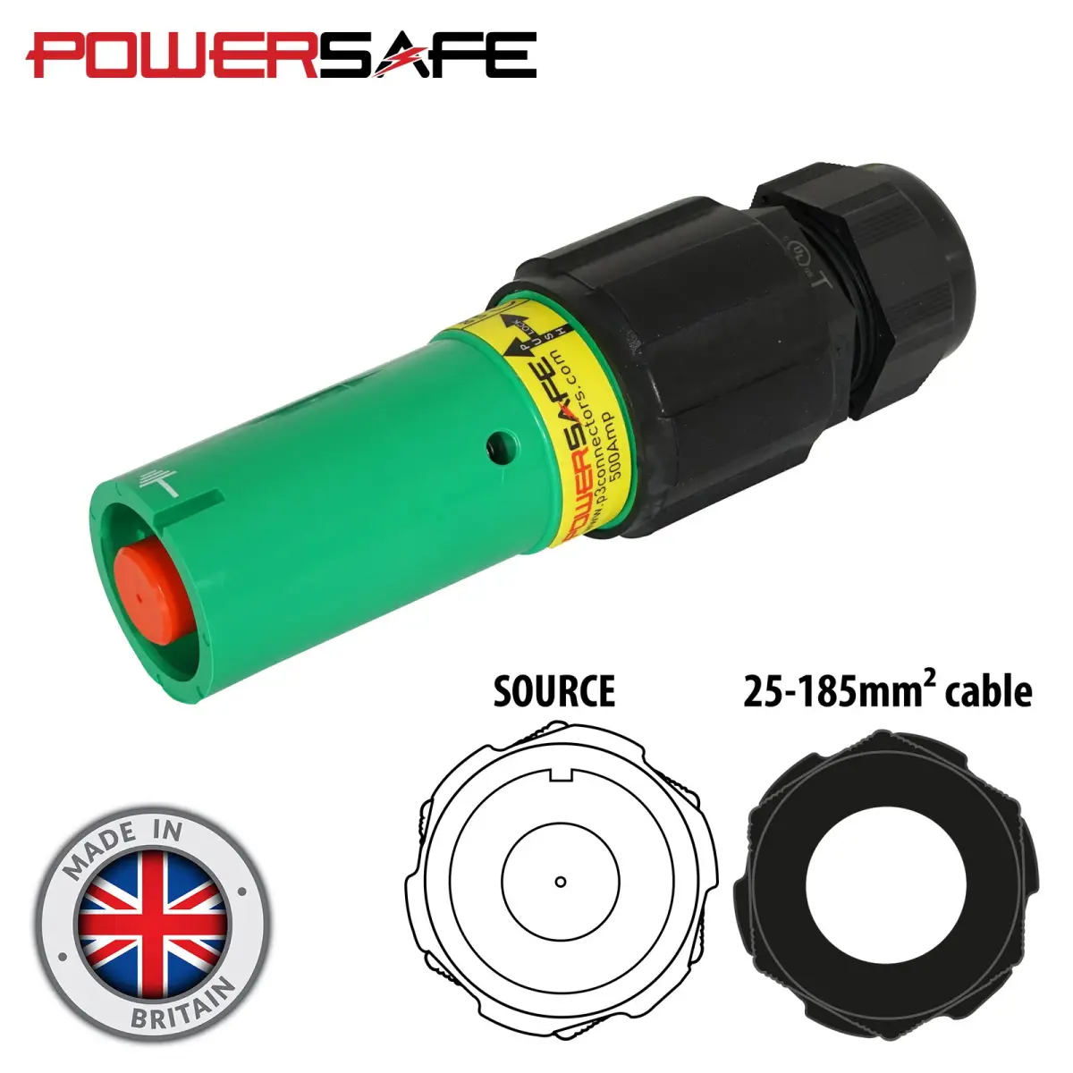 Powersafe 500A Line Source 120mm2 Earth Green - CONN605