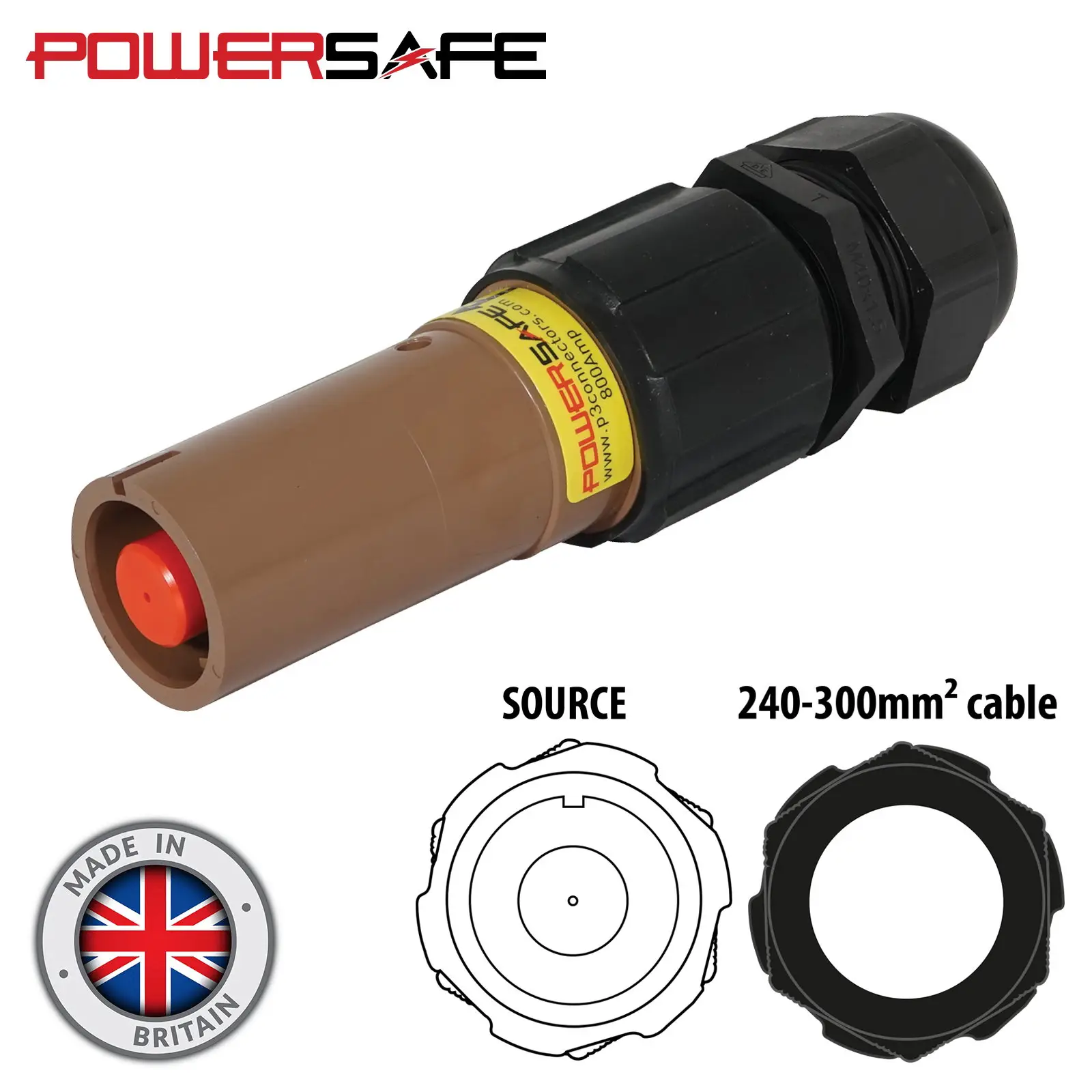 Powersafe 800A Line Source 240mm2 L1 Brown - CONN627