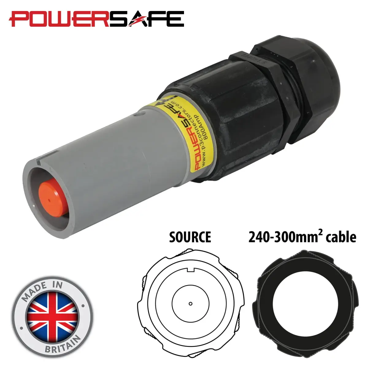 Powersafe 800A Line Source 240mm2 L3 Grey - CONN629