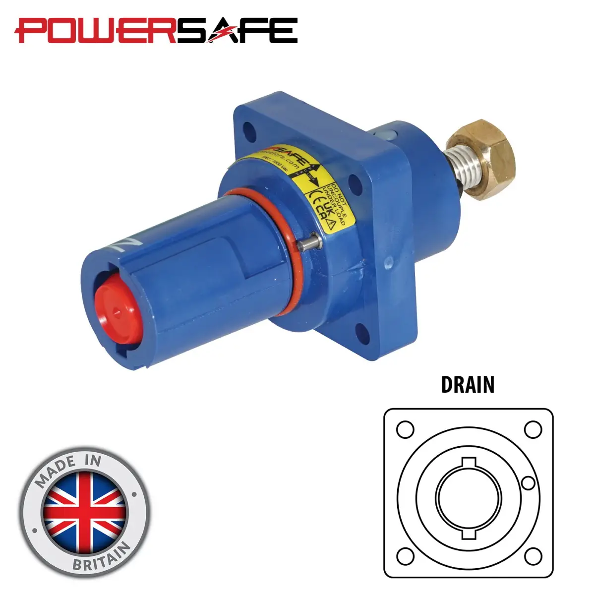 Powersafe 800A Panel Drain Female T8 Post Neutral Blue - CONN631