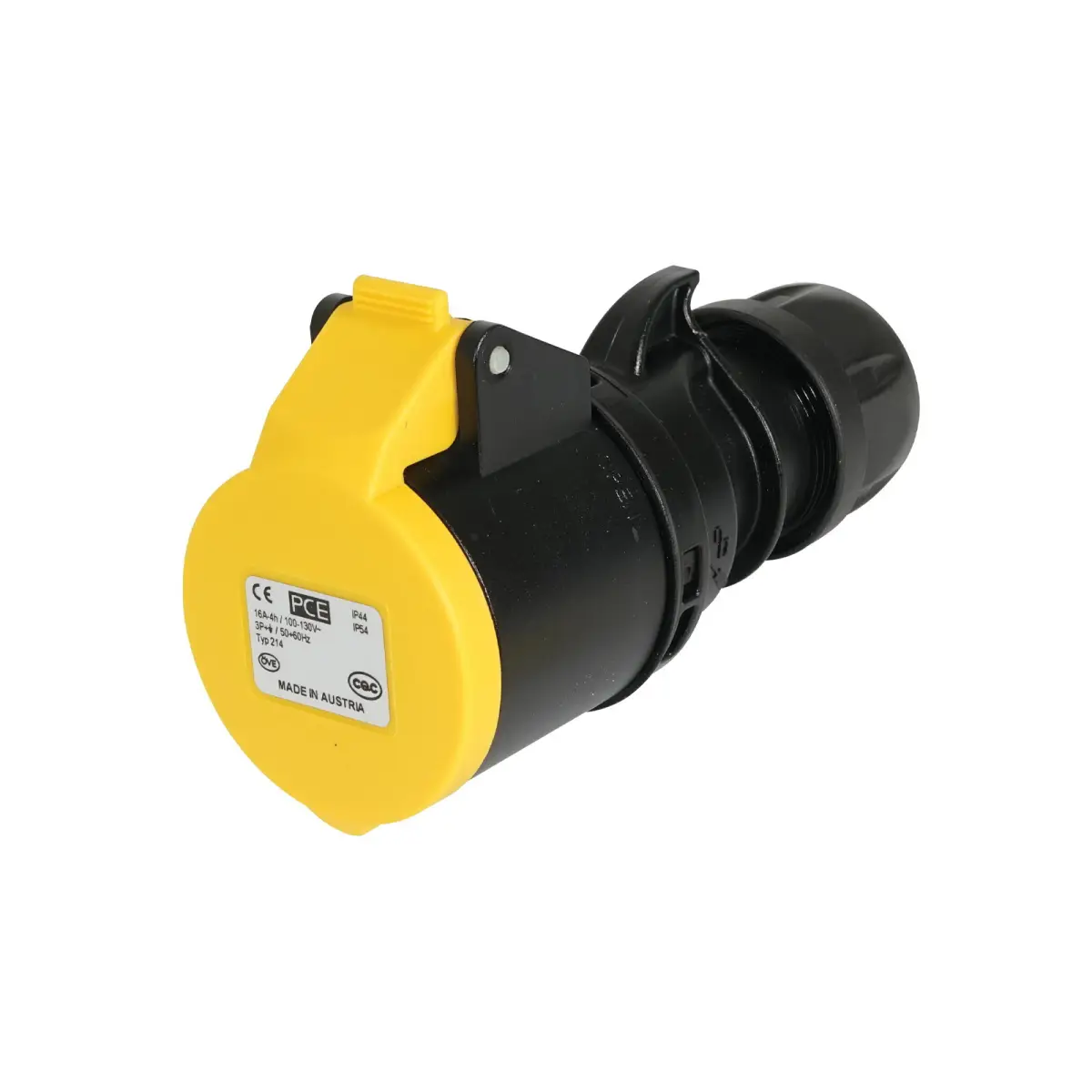16A 110V 3P+E Socket Yellow/Black (214-4sx) - CONN703