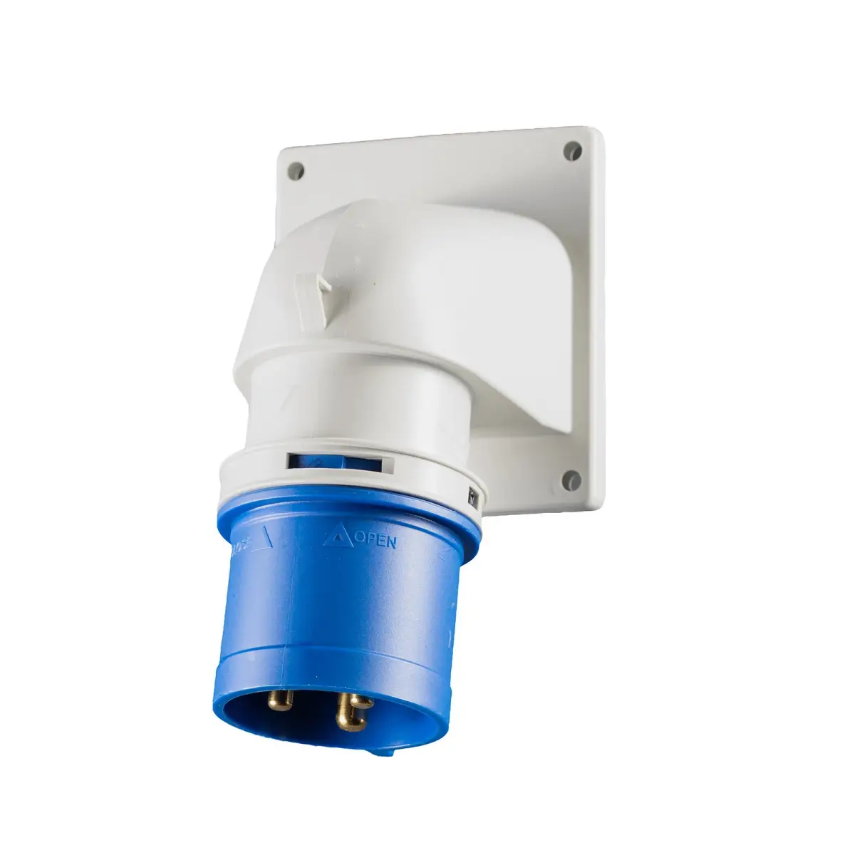 32A 230V 2P+E Flanged Angled Inlet 77723-6 - CONN704