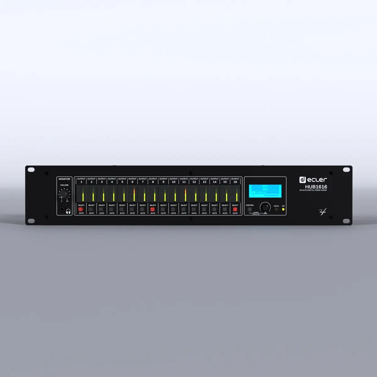HUB1616 - 16x16 Digital Zoner With DSP Remote Wall control and Paging Compatibility - ECL0074