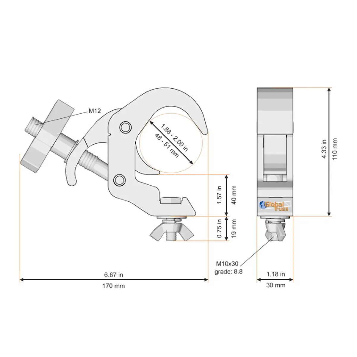 Self Locking Easy Clamp Outdoor Black (5073OUTDOOR-1B) - GL3052