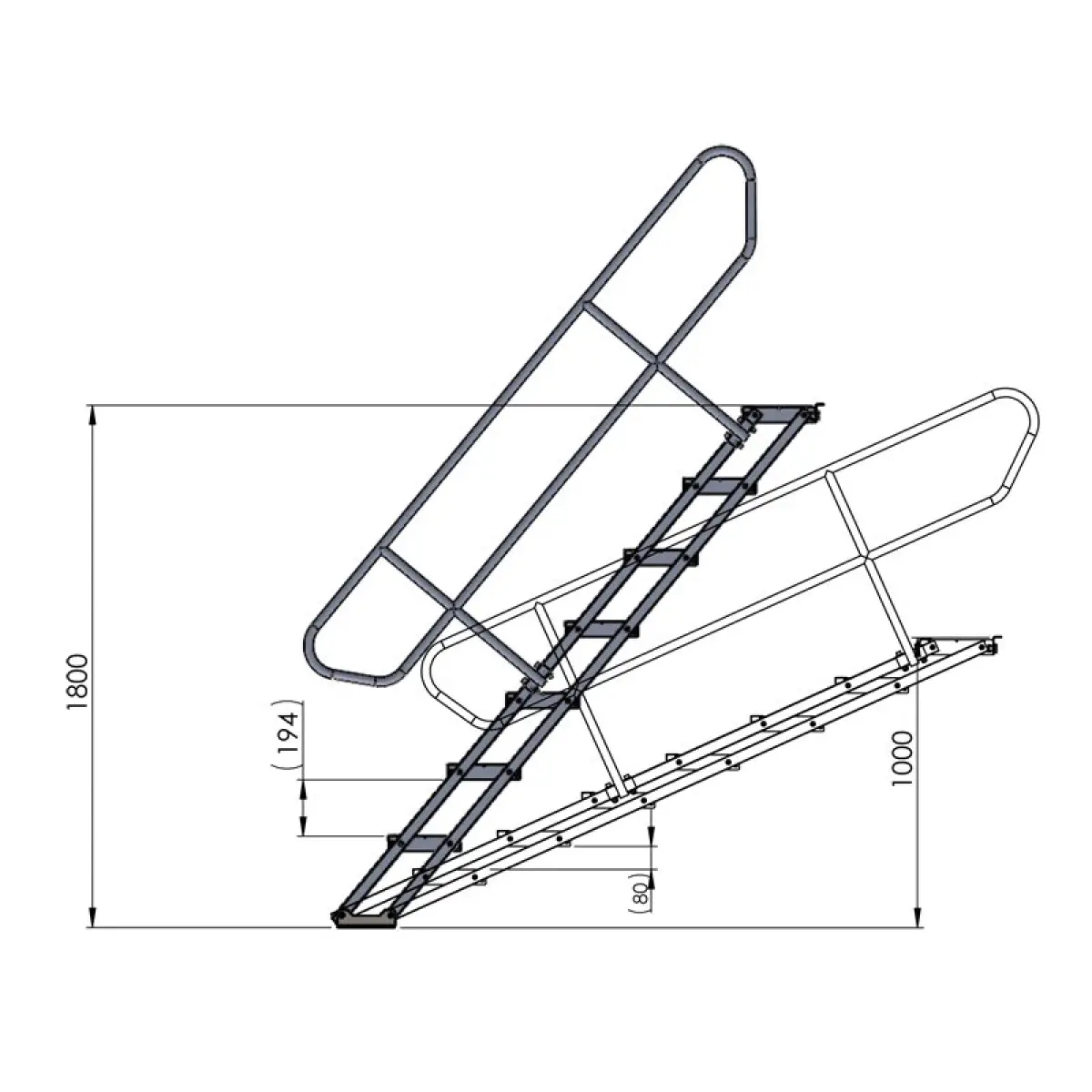 GT Stage Deck Adjustable Stair 100-180cm - GL6022