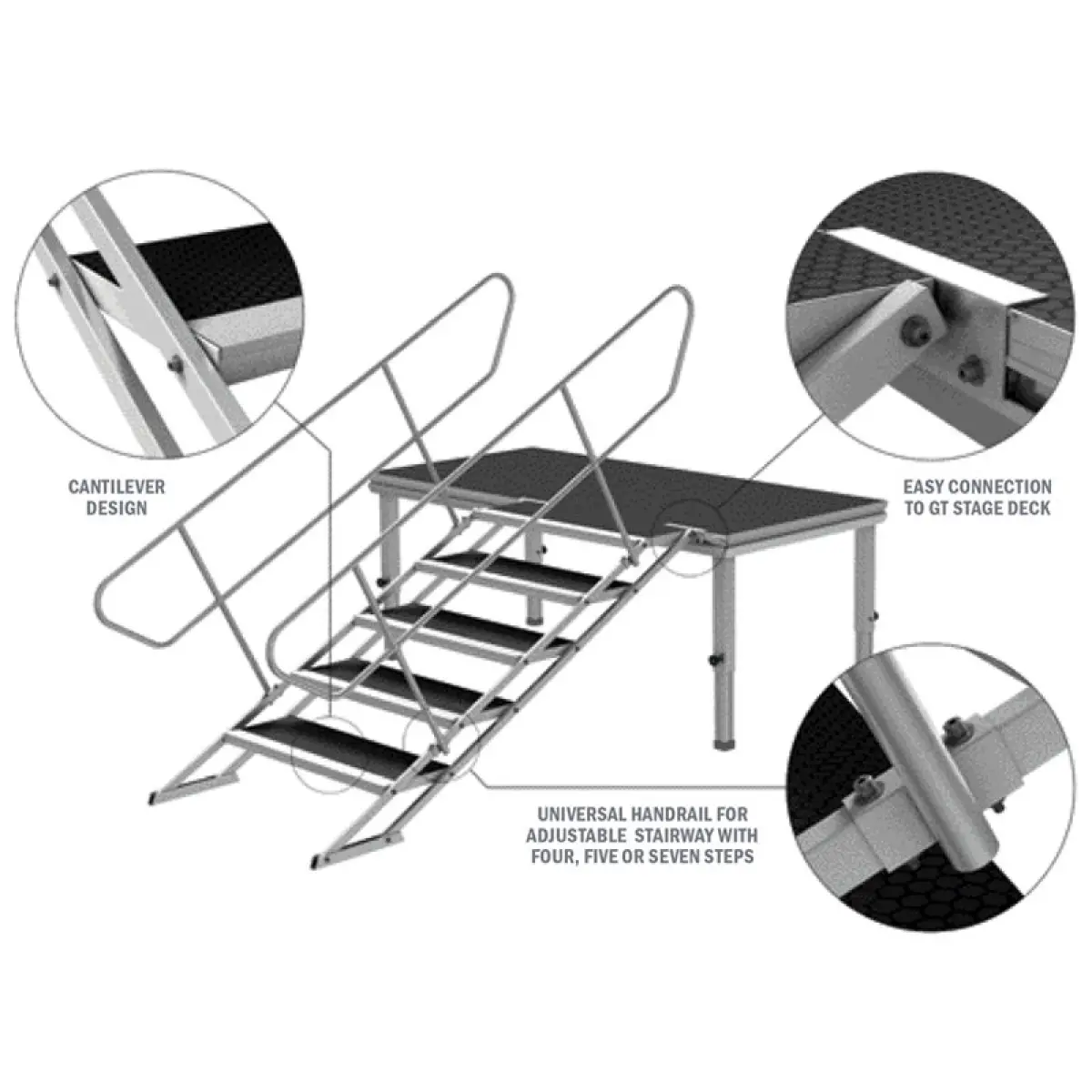 GT Stage Deck Adjustable Stair Handrail - Left - GL6023