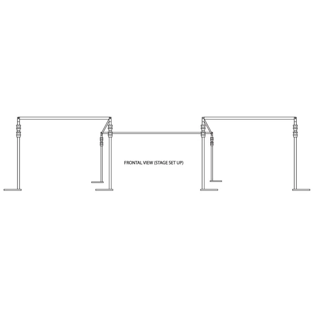Curtain Call Pipe and Drape 2.1m-3.6m Horizontal Cross Bar - GLCC50203