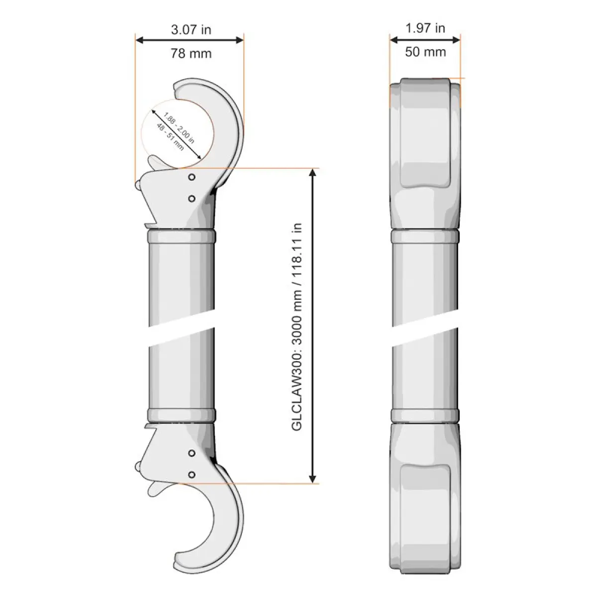 3.0m Quick Release Claw - GLCLAW300