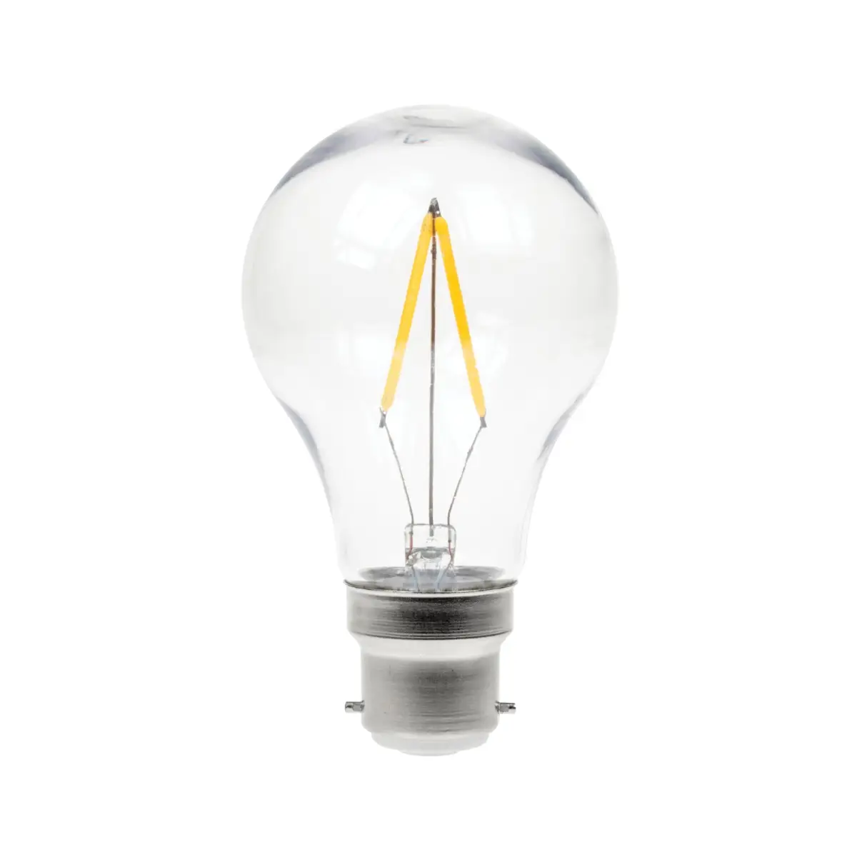 2W Dimmable LED Filament GLS Polycarbonate Lamp 2700K BC - GLS/LEDFIL/2W/BC27PCD