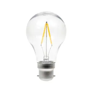 2W Dimmable LED Filament GLS Polycarbonate Lamp 2700K BC - GLS/LEDFIL/2W/BC27PCD