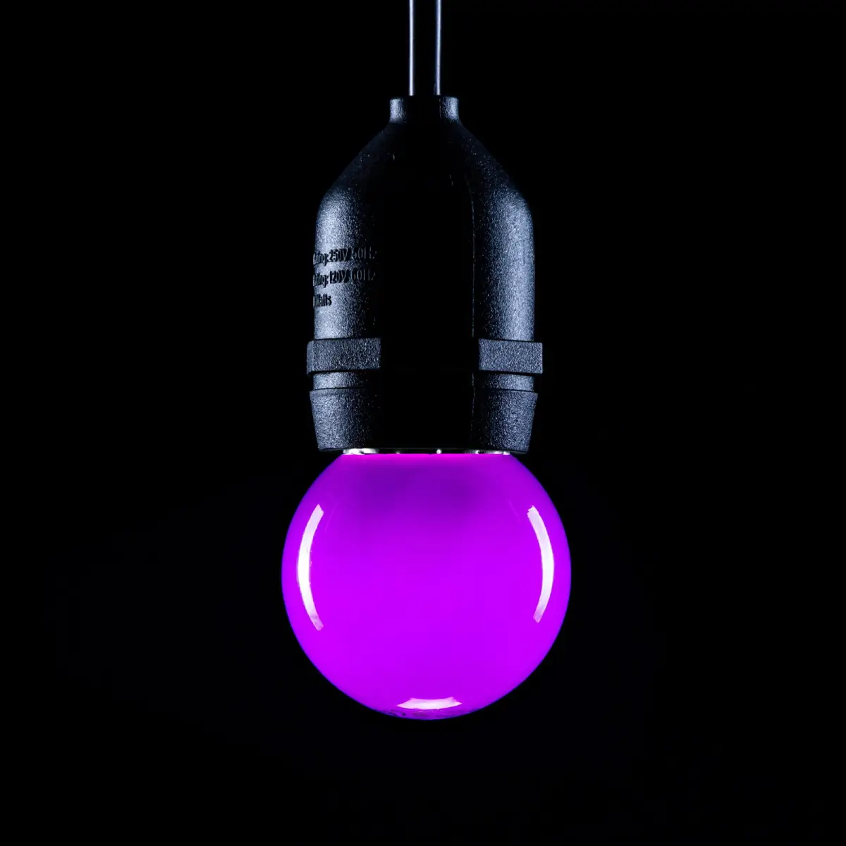 1.5W LED Polycarbonate Golf Ball Lamp ES Purple - GOLF/1.5W/ES/PURPLE