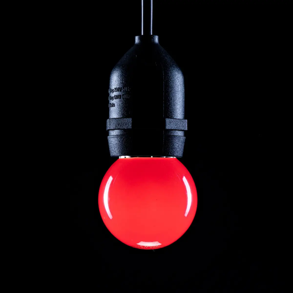 1.5W LED Polycarbonate Golf Ball Lamp ES Red - GOLF/1.5W/ES/RED